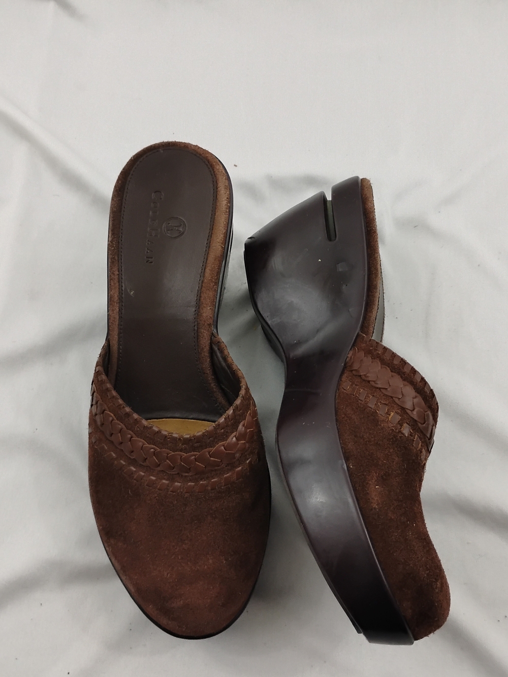 Cole Haan Brown Suede Slide Mules 7.5B